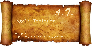 Angeli Tacitusz névjegykártya